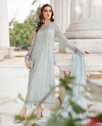 MARIA.B CHIFFON UNSTITCHED EMB SUIT - City Cloth House