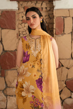 BAROQUE LAWN PRINTED UNSTICH 3PC - City Cloth House