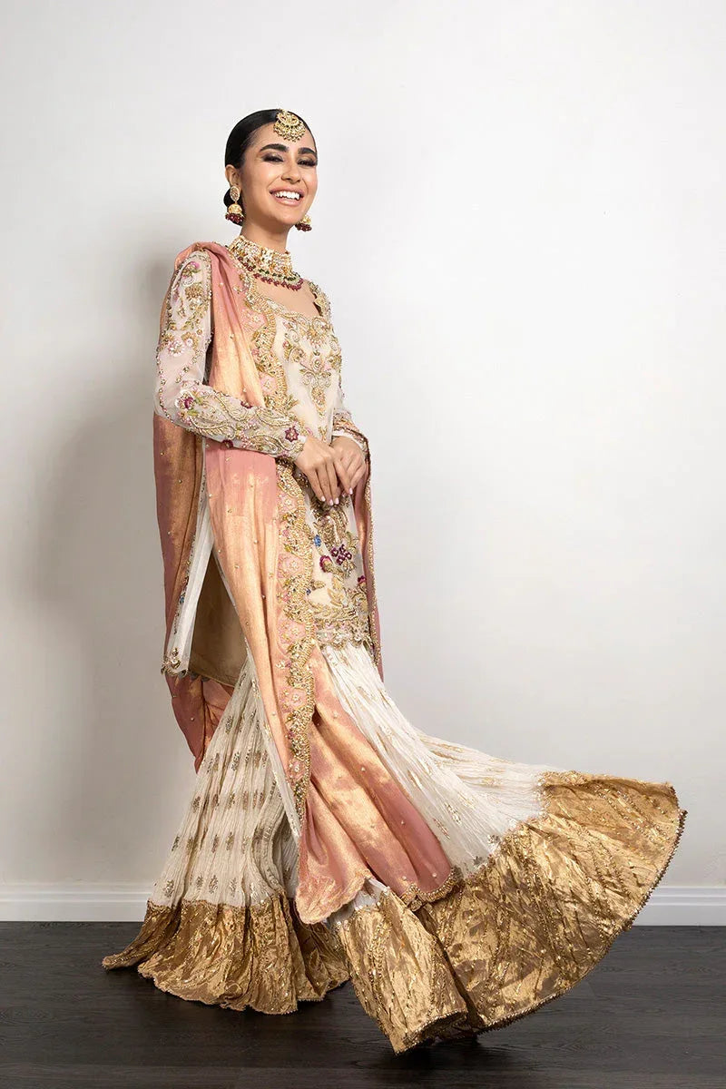 MINA HASAN NET UNSTITCHED EMB ALAIA SUIT - City Cloth House