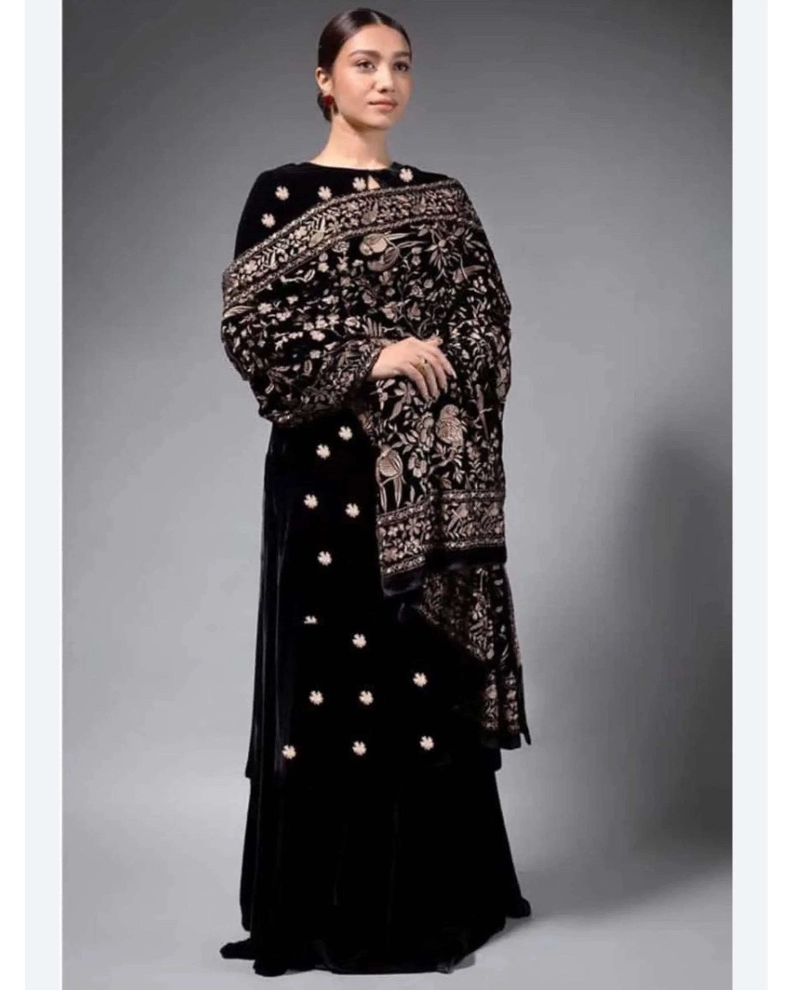 BAREEZE VELVET UNSTICHED EMB 3PC - City Cloth House