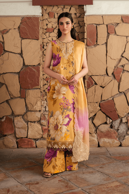 BAROQUE LAWN PRINTED UNSTICH 3PC - City Cloth House