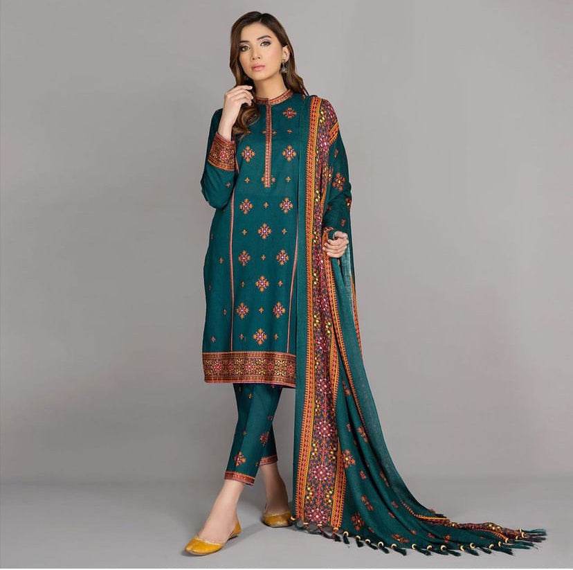 KAYSERIA LINEN UNSTITCHED EMB 3PC - City Cloth House