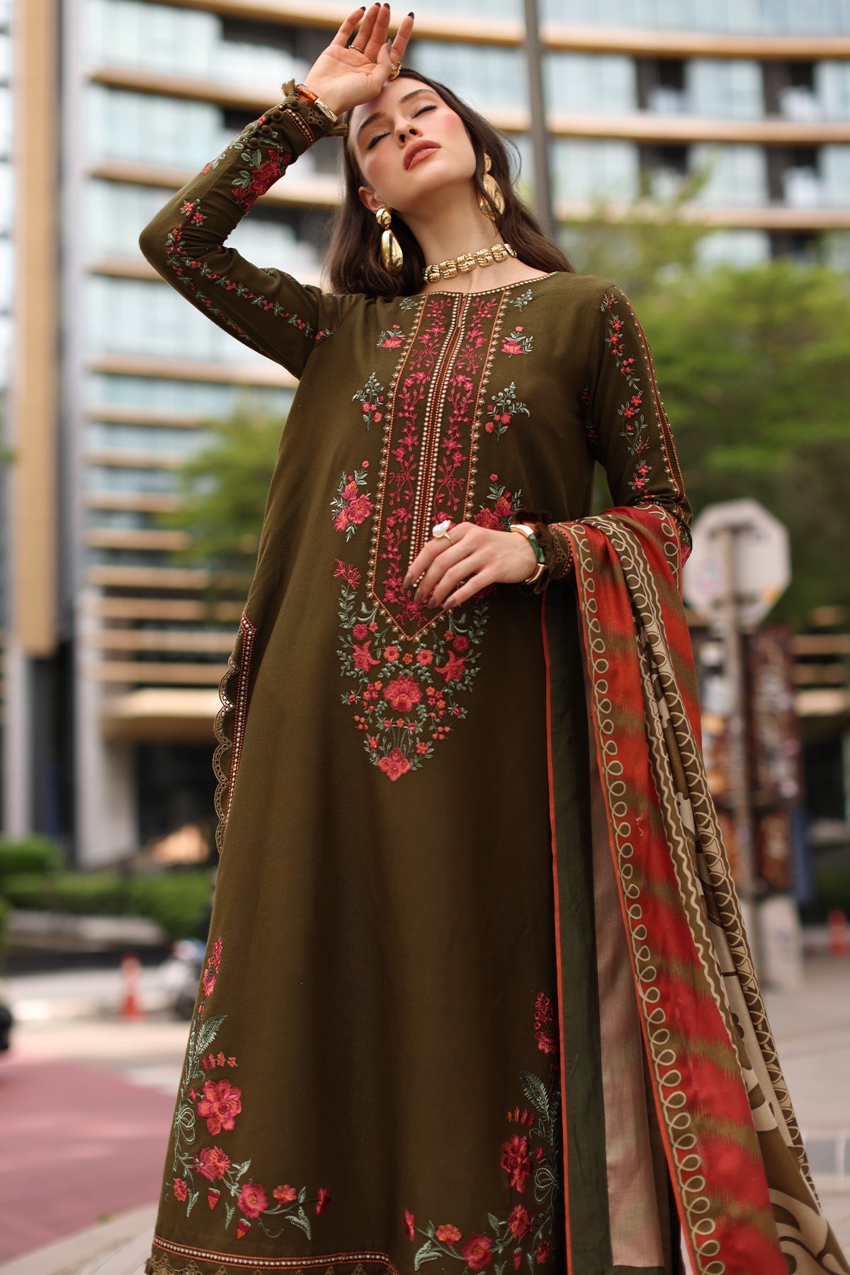 Flora | Emb Unstitched Dhanak 3pc