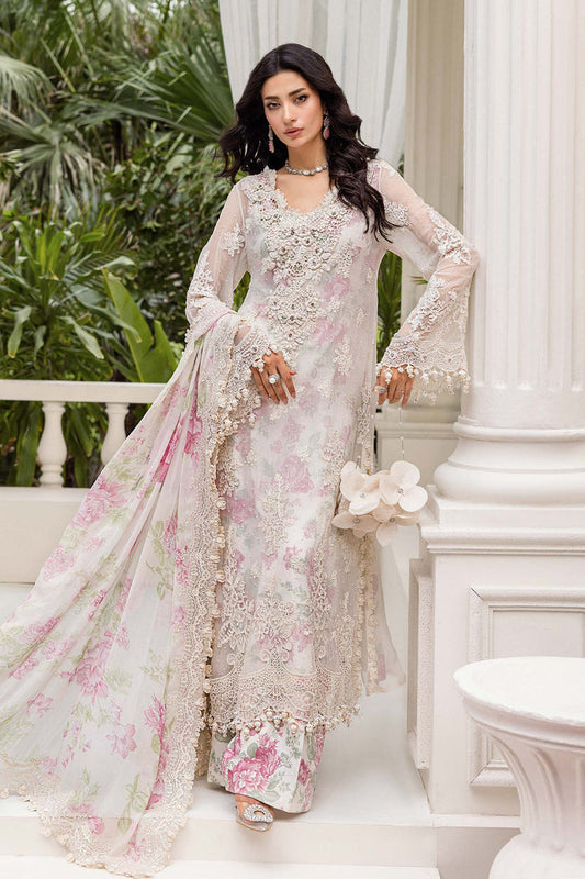 MARIA.B CHIFFON UNSTITCHED EMB D-1 SUIT