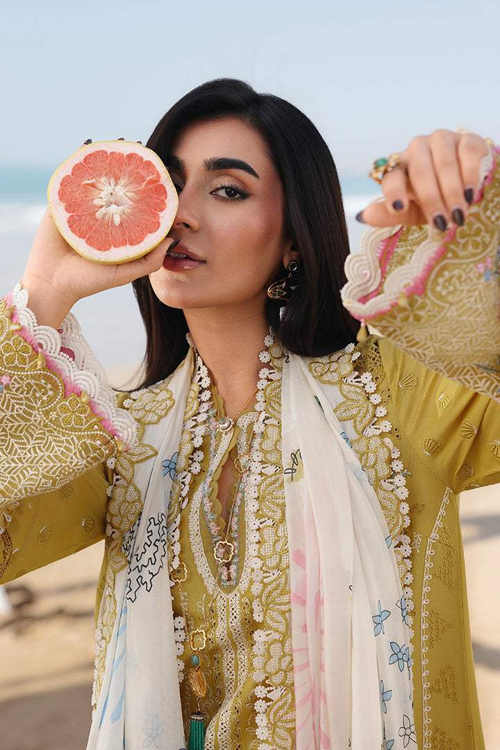 QALAMKAR LAWN PREMIUM UNSTITCHED HIRA EMB 3PC