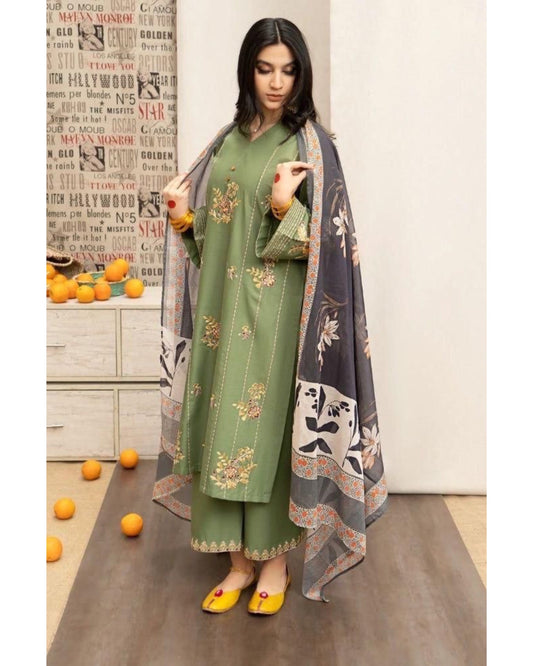 AISLING LAWN LUXURY UNSTITCHED EMB 3PC