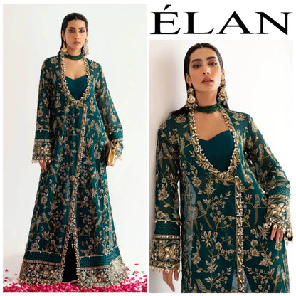 ELAN CHIFFON UNSTITCHED EMB SUIT - City Cloth House