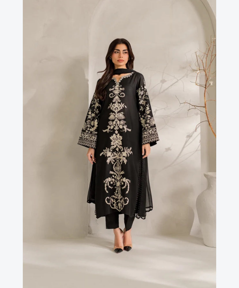 Raven | Printed Unstitched Shamoz silk 3pc