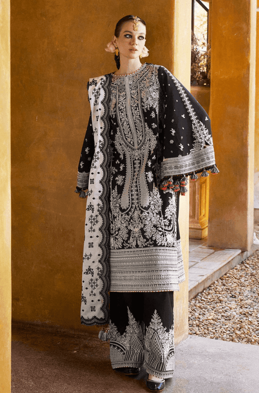 HUSSAIN REHAR LAWN UNSTITCH EMB 3PC SHAMS-KS004 - City Cloth House