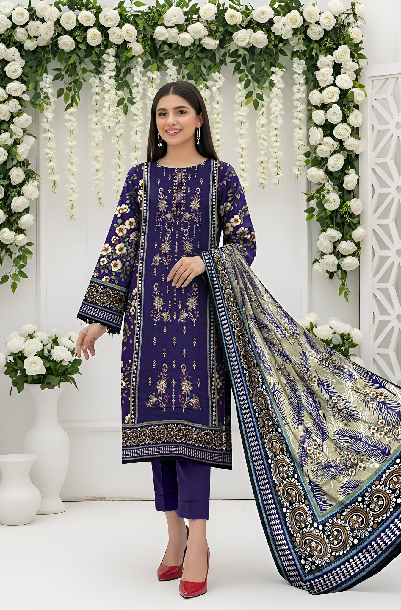 MIRAAL LAWN PRINTED UNSTICH VOL-2 3PC