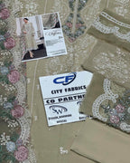 MARIA.B CHIFFON UNSTITCHED EMB SUIT - City Cloth House