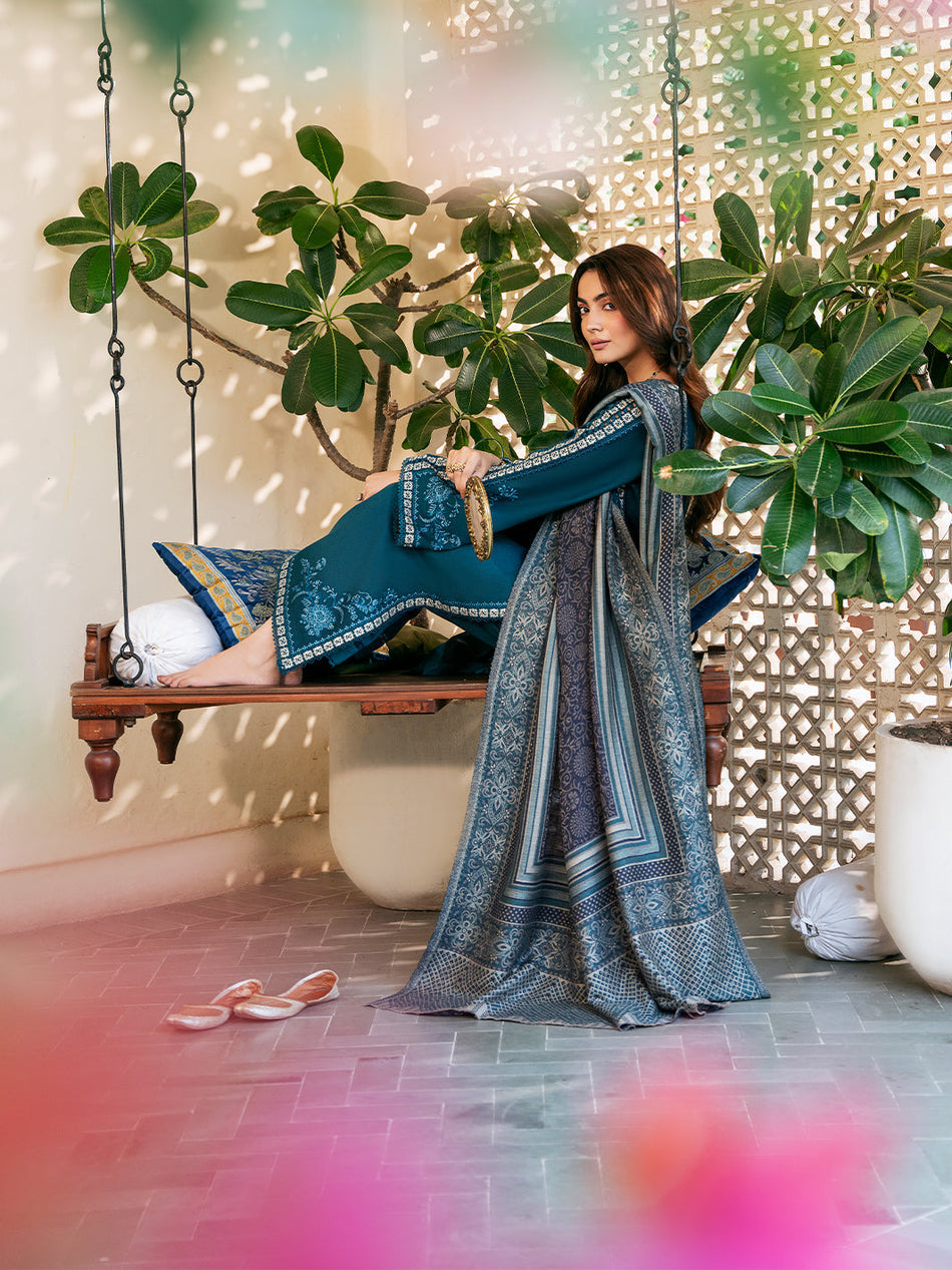 Nilofer | Emb Unstitched Dhanak 3pc