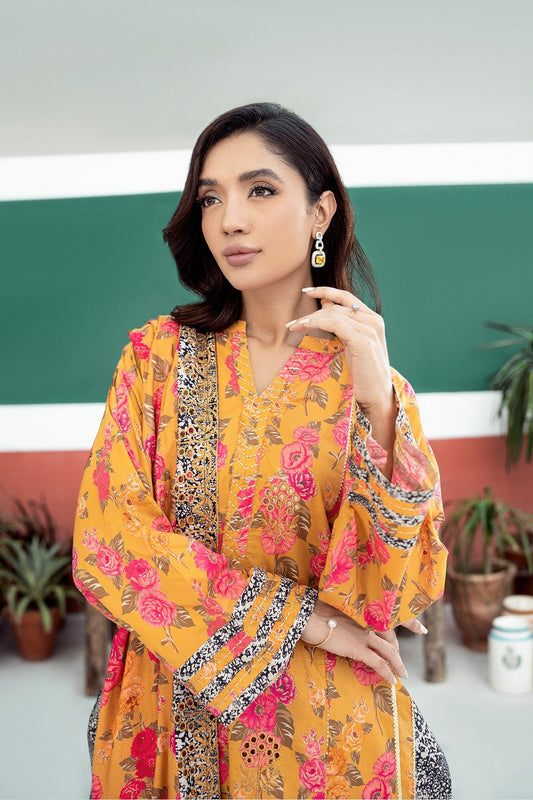 CHARIZMA CHAMBRAY LINEN UNSTICHED PRINTED 3PC