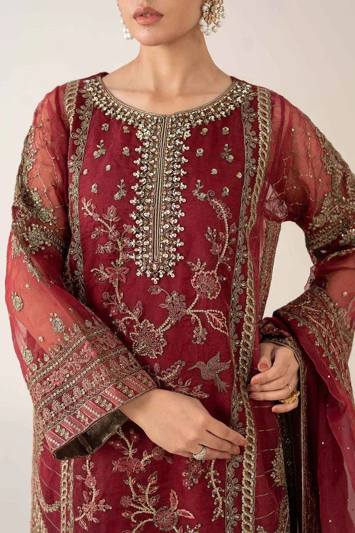 MARIA.B ORGANZA UNSTITCHED EMB SF-08 SUIT - City Cloth House