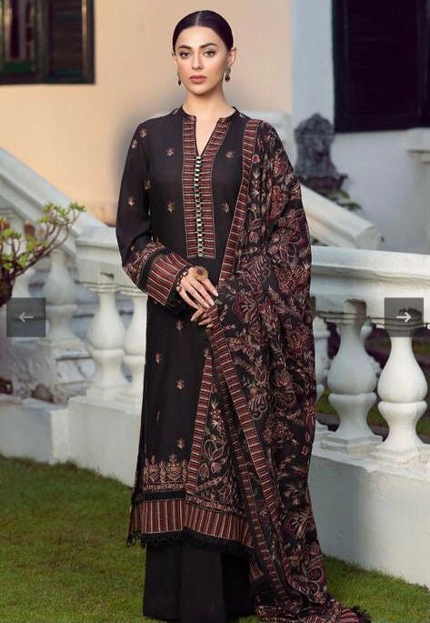 BAREEZA DHANAK UNSTITCHED EMB 3PC