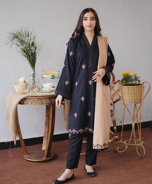 ASLING DHANAK UNSTITCHED EMB 3PC - City Cloth House