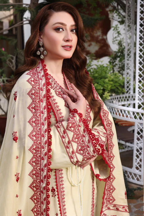 ANEESLA DHANAK UNSTITCHED EMB 3PC