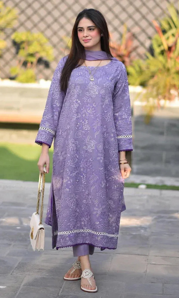 ZARA SHAHJAHAN LAWN LUXURY UNSTITCHED EMB 3PC - City Cloth House