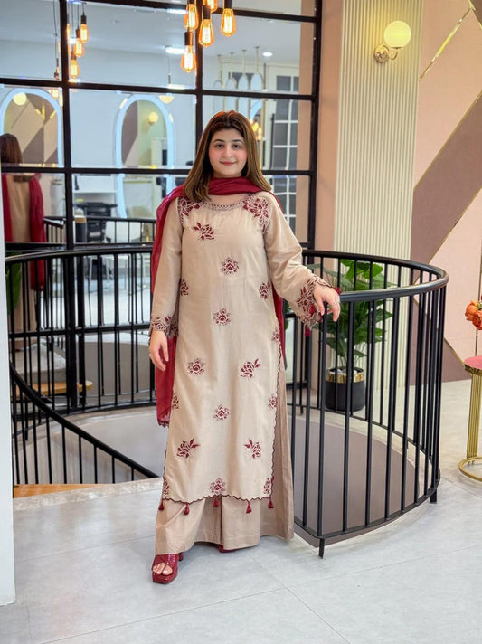 UMZAY DHANAK LUXURY UNSTITCHED EMB 3PC