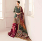 BAROQUE CHIFFON UNSTITCHED EMB SUIT - City Cloth House