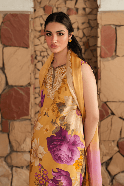 BAROQUE LAWN PRINTED UNSTICH 3PC - City Cloth House