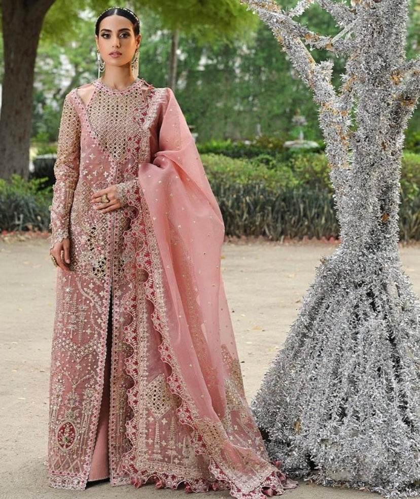 QALAMKAR ORGANZA UNSTITCHED EMB SUIT - City Cloth House