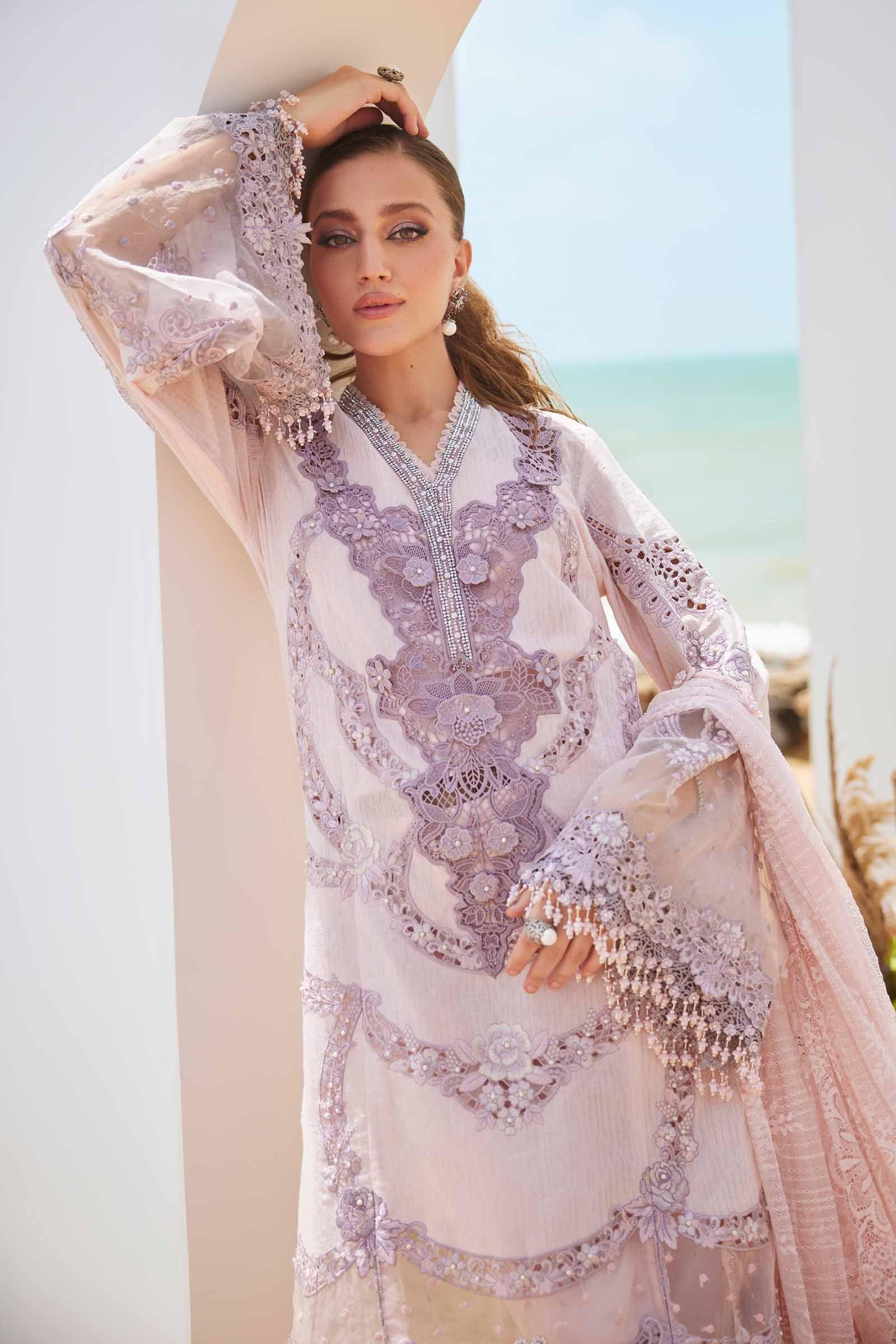 MARIA.B LAWN PREMIUM UNSTITCHED EMB EID 26’ D-2 3PC - City Cloth House