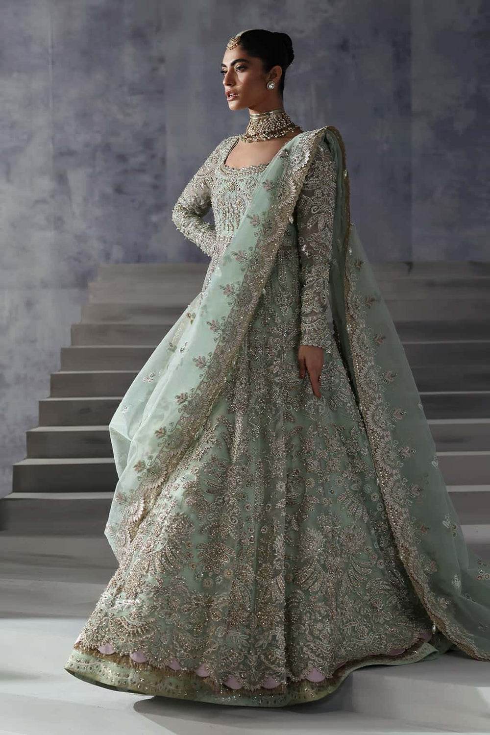 AFROZEH ORGANZA UNSTITCHED EMB MAXI - City Cloth House