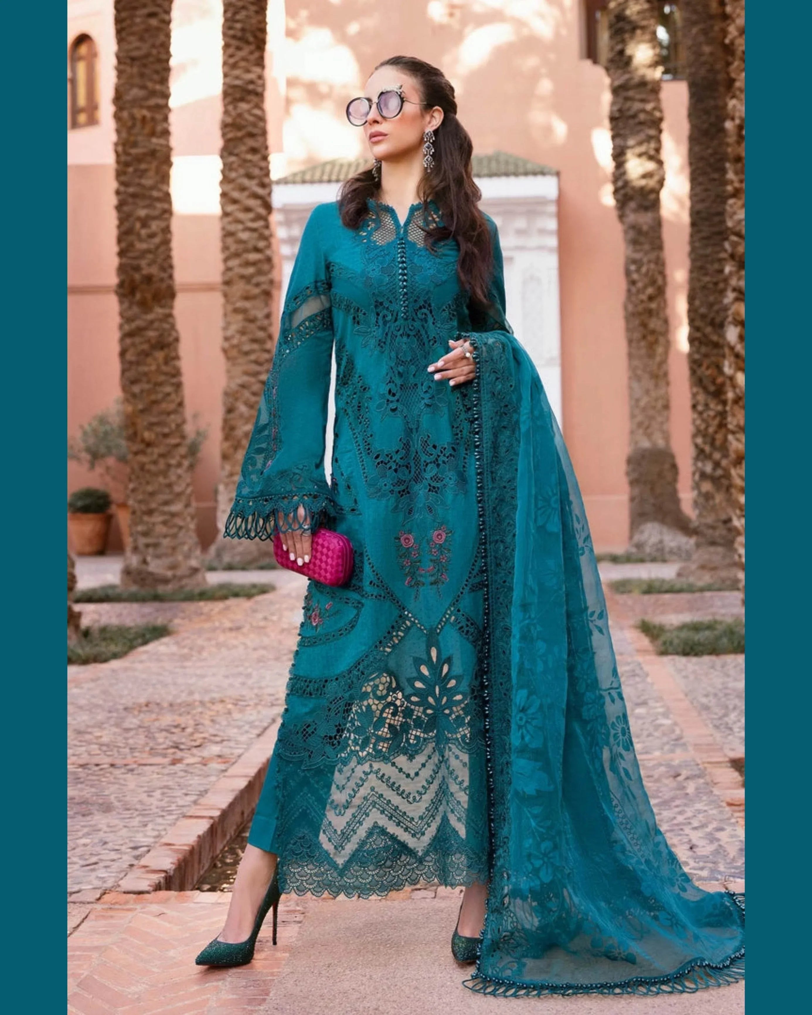 MARIA.B LAWN UNSTITCHED EMB 3PC - City Cloth House