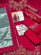 SARA ROHALE ASGHAR UNSTITCHED EMB SUIT - City Cloth House