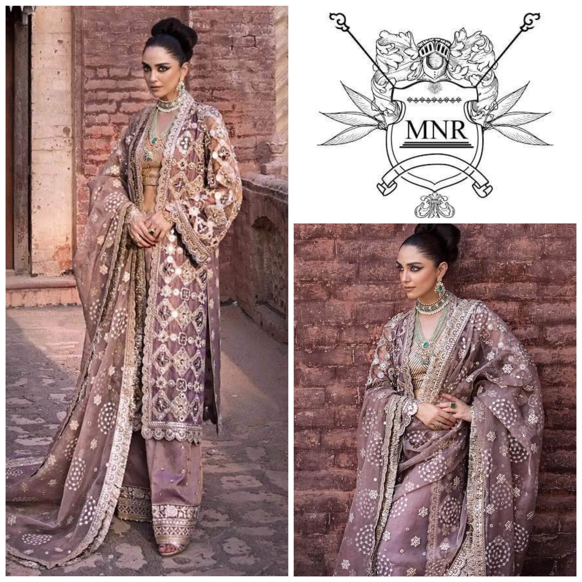 MNR KHAADI NET UNSTITCHED EMB SUIT - City Cloth House