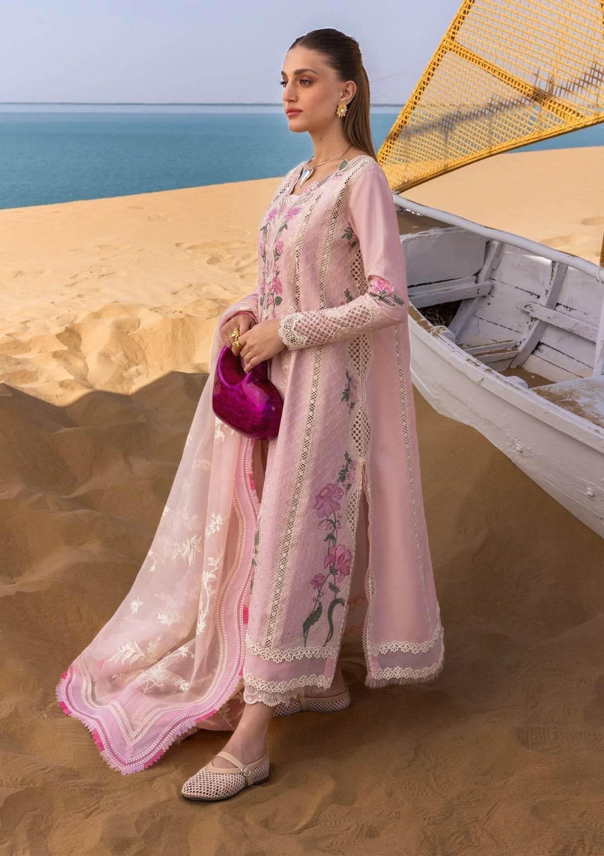 CRIMSON LAWN UNSTITCH EMB 3PC A HANDMADE TALE (D2-B) - City Cloth House