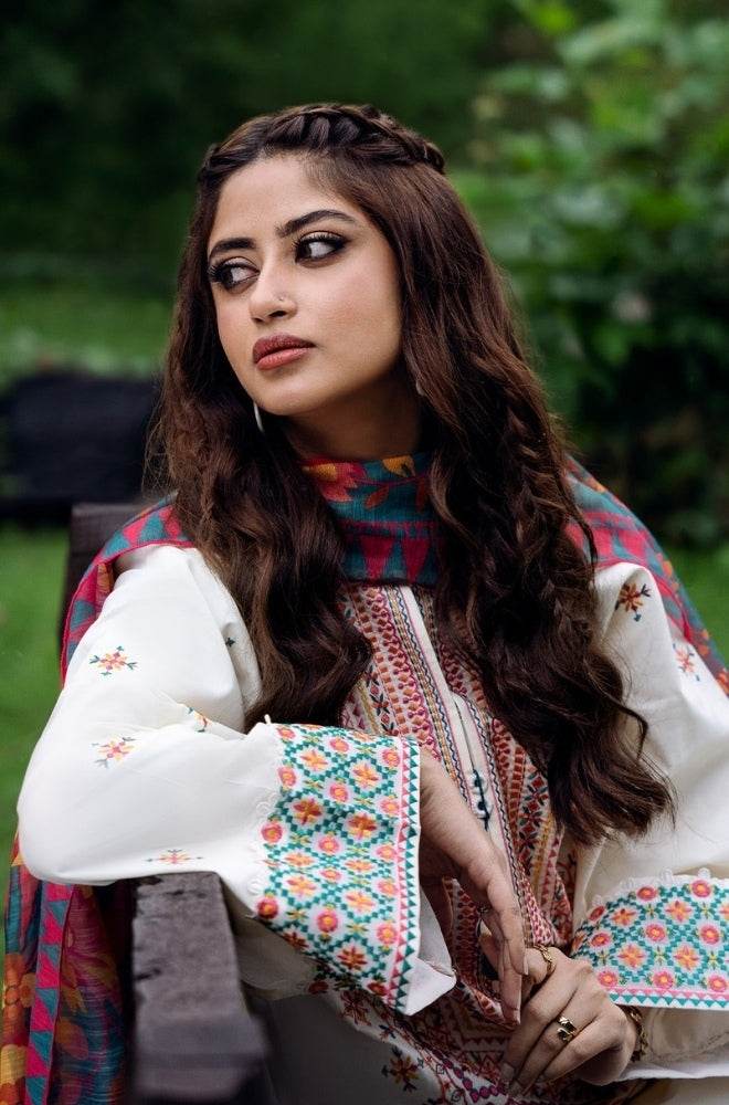 ZARA SHAHJAHAN LUXURY LAWN UNSTICH EMB 3PC - City Cloth House
