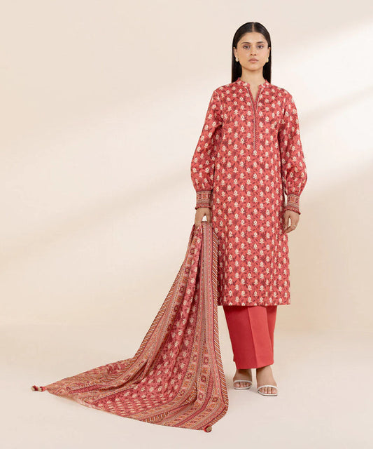 SAPPHIRE DHANAK PRINTED UNSTICHED 3PC