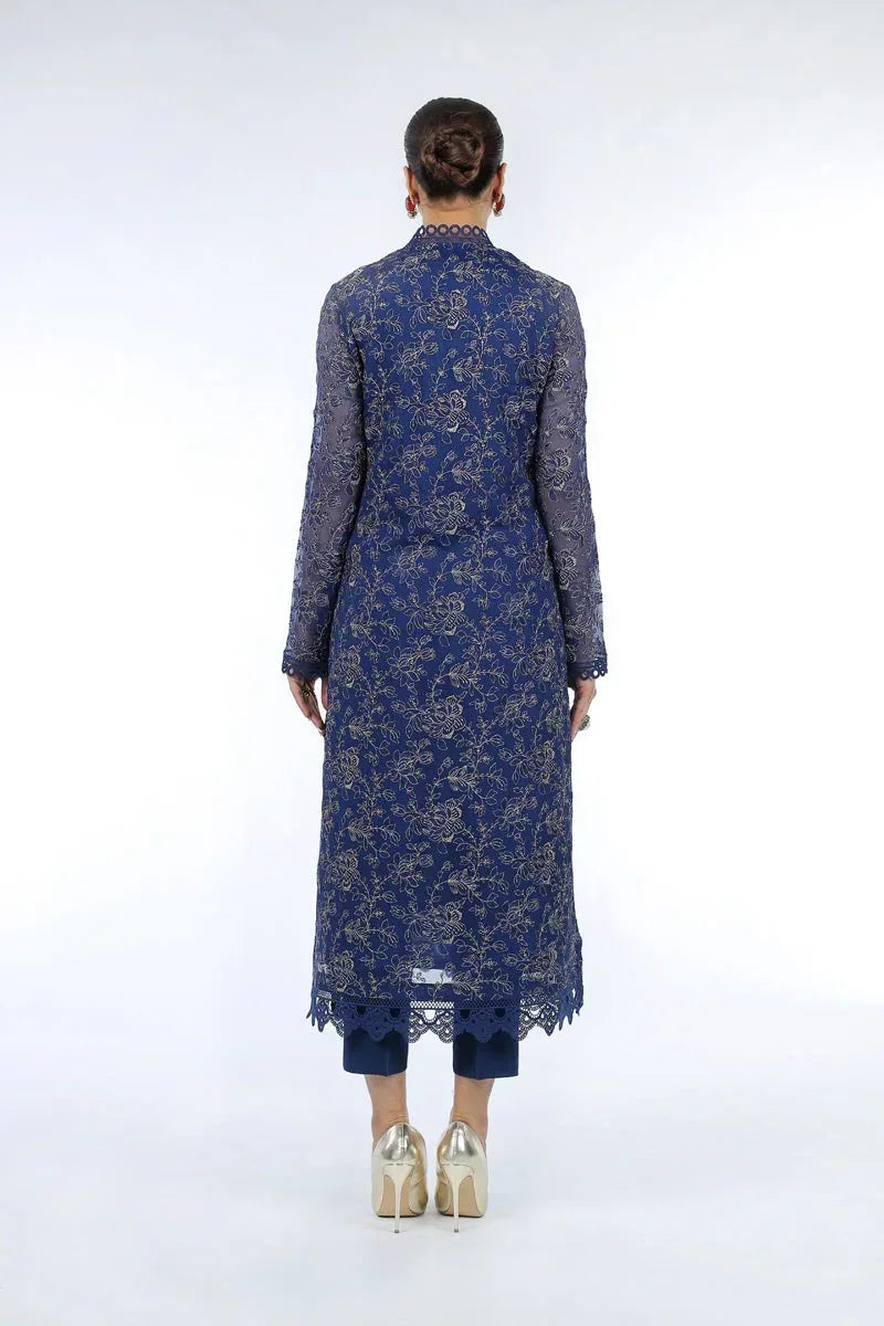 BAREEZA CHIFFON UNSTITCHED EMB SUIT - City Cloth House