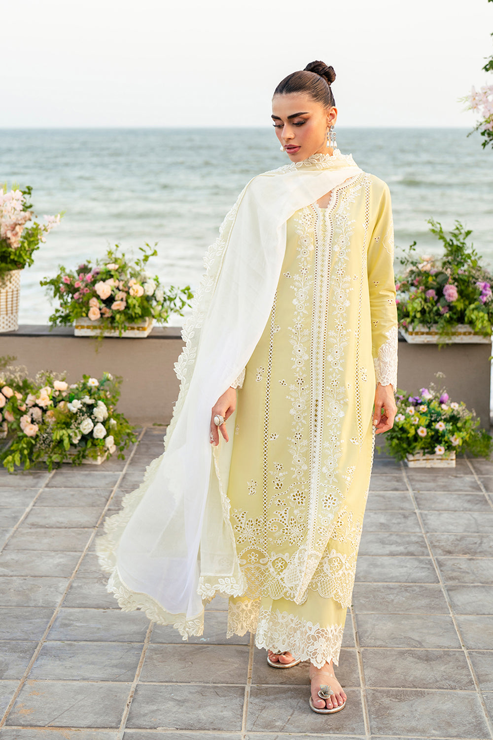 AZURE LAWN PREMIUM UNSTITCHED EMB 3PC