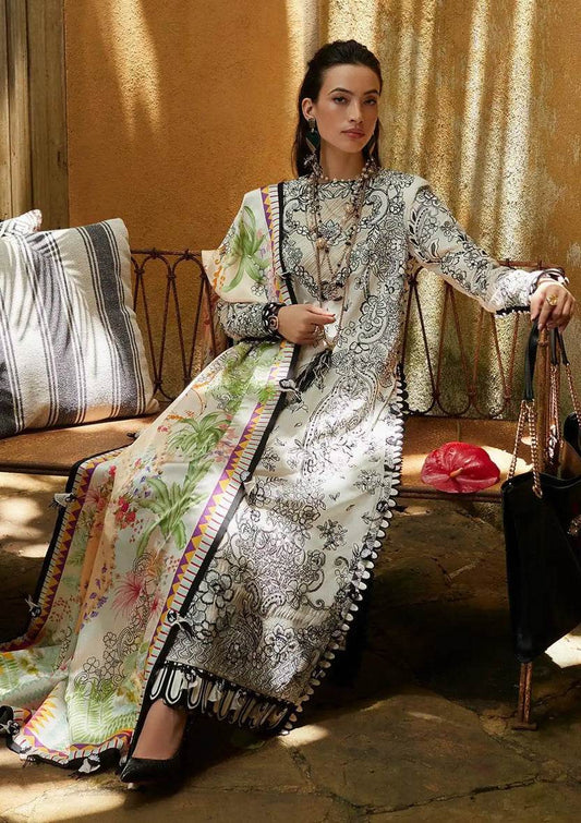 ELAN LAWN UNSTITCH EMB 3PC KAlA (ELR-07-A) - City Cloth House