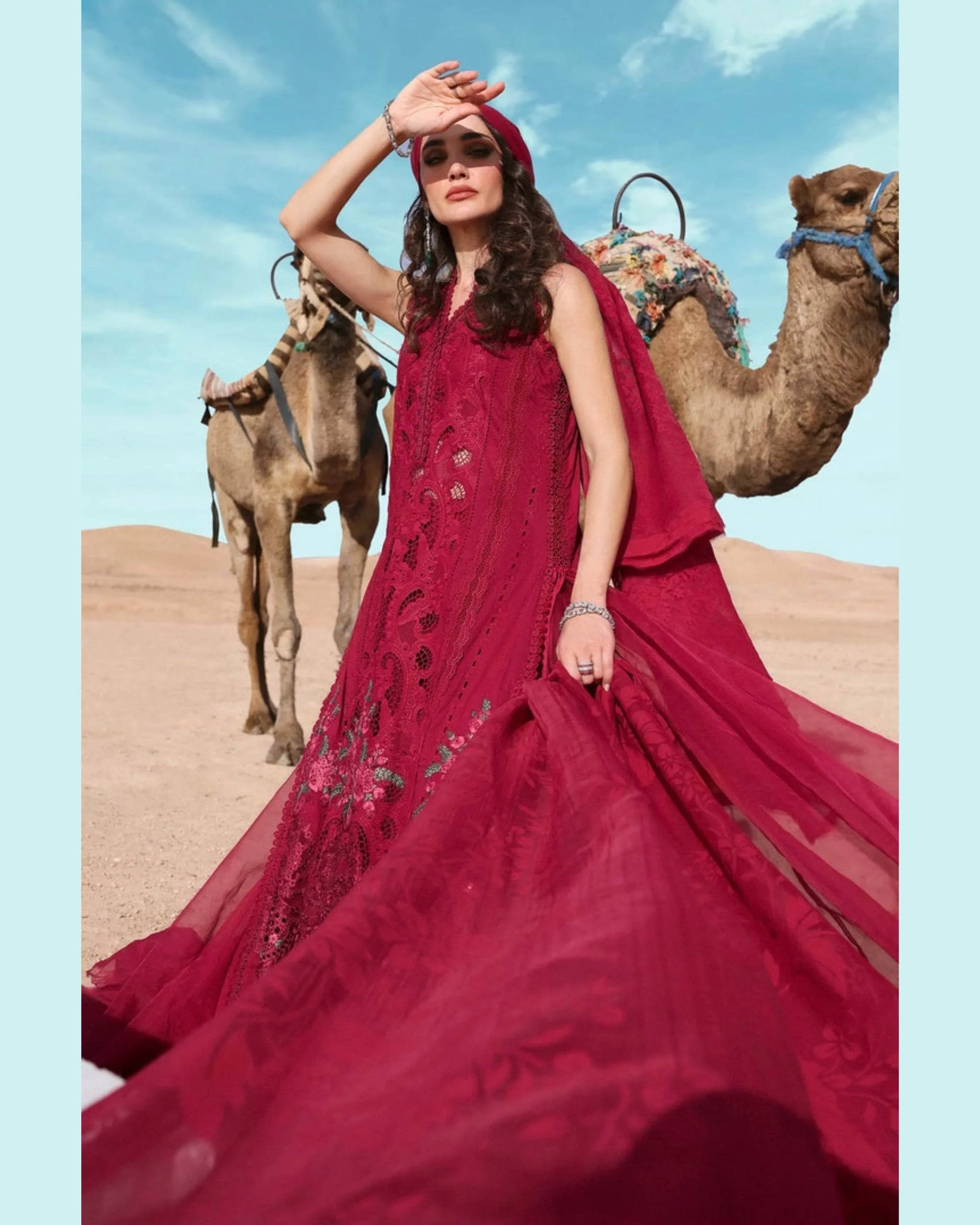 MARIA.B LAWN UNSTITCHED EMB 3PC - City Cloth House