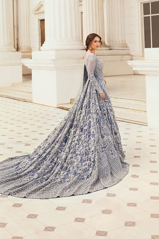 ERUM KHAN ORGANZA UNSTITCHED EMB IRIS MAXI