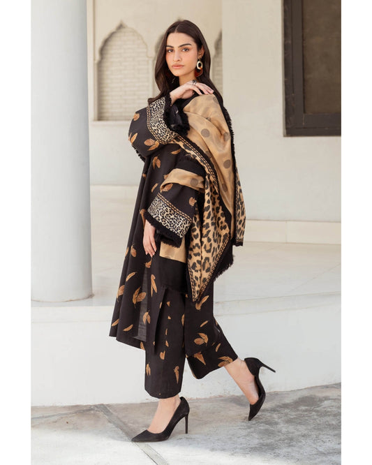 BAROQUE LAWN PRINTED UNSTICH 3PC - City Cloth House