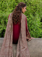 AIZEL DHANAK LUXURY UNSTITCHED EMB 3PC - City Cloth House