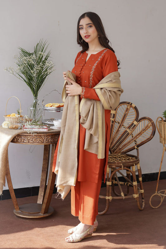 AISLING DHANAK UNSTITCHED EMB 3PC