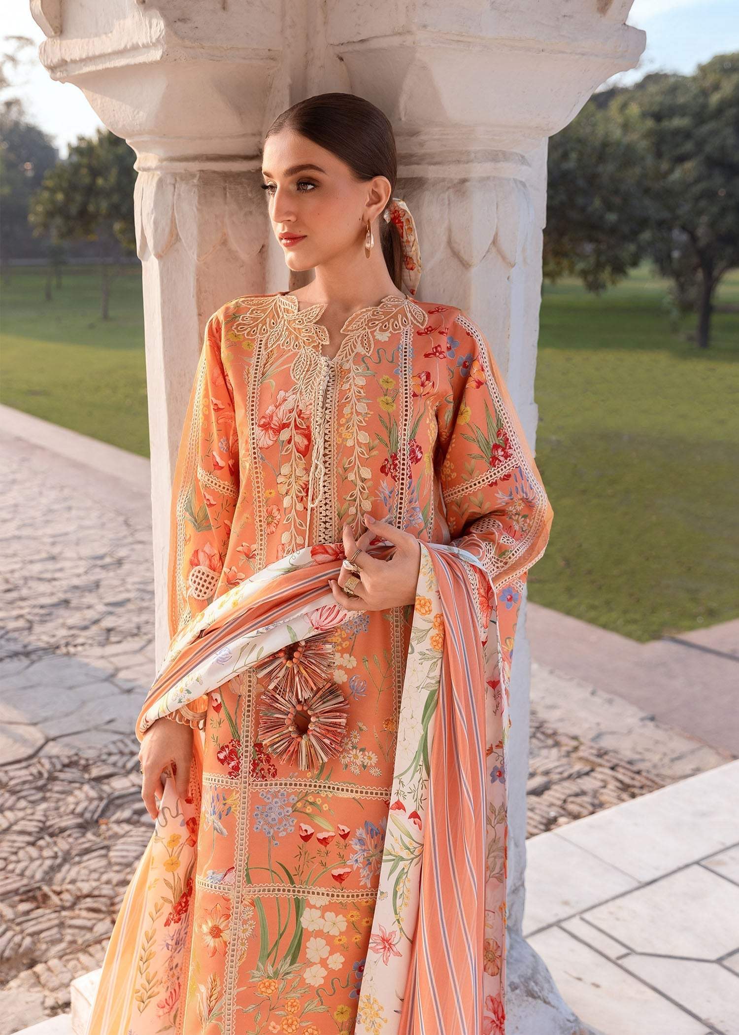 Coral | Emb Unstitched Lawn 3pc