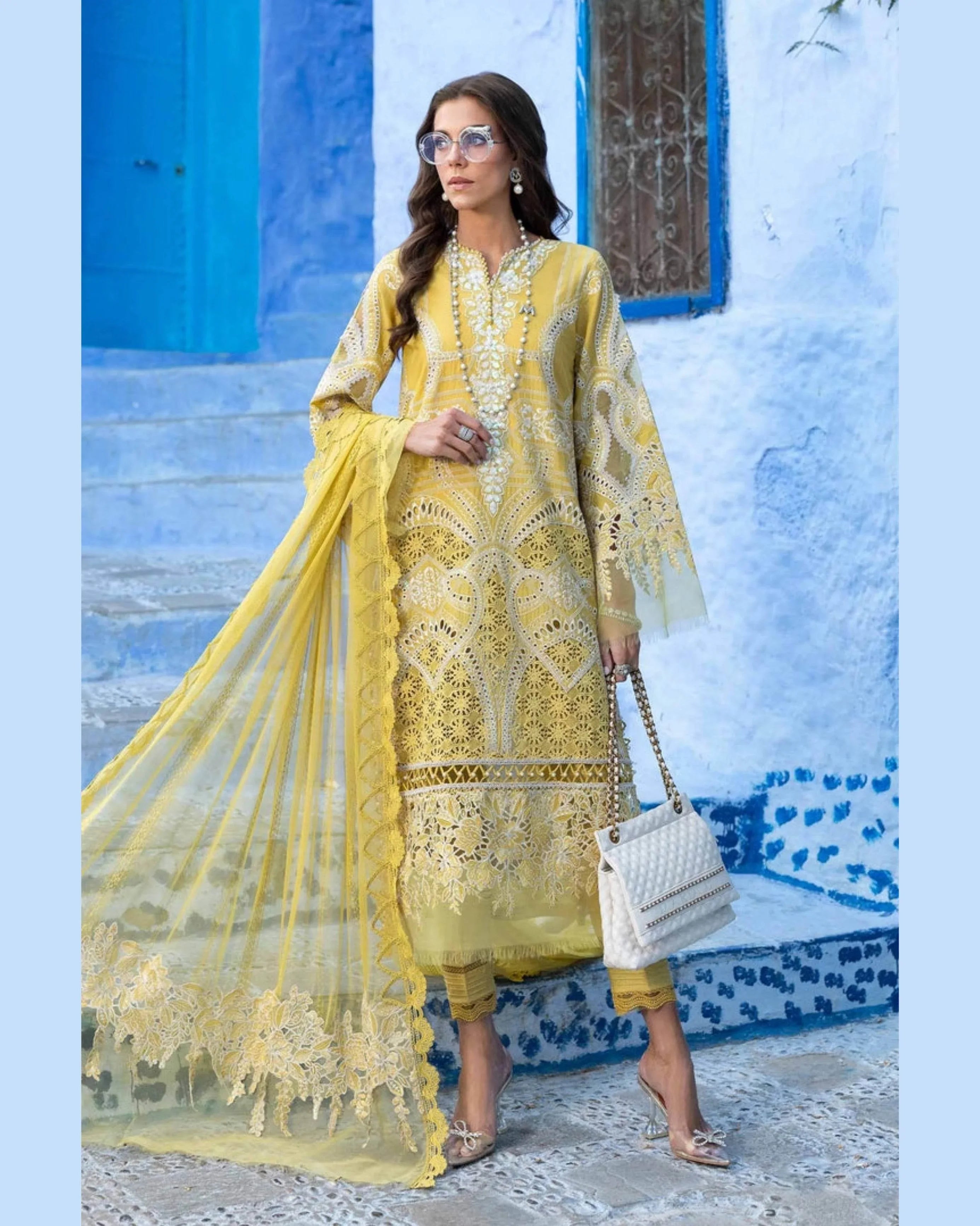 MARIA.B LAWN UNSTITCHED EMB 3PC - City Cloth House