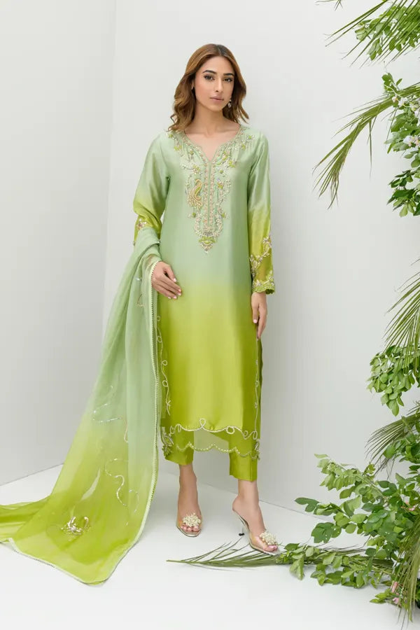 Zephyr | Emb Unstitched Shamoz silk 3pc
