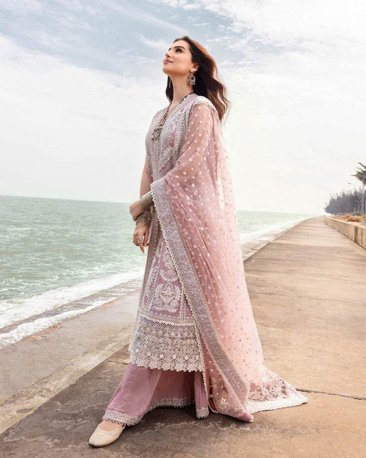 FAIZA SAQLAIN LAWN UNSTITCH EMB 3PC AMARYLLIS-02 - City Cloth House