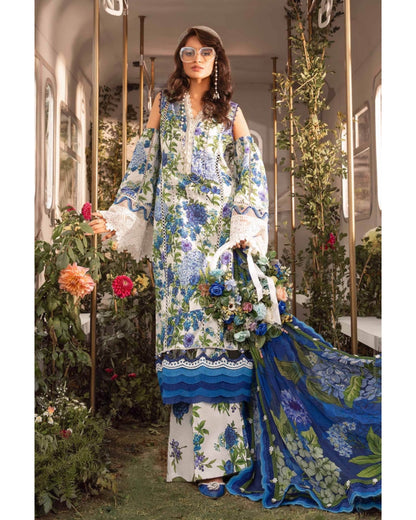 MARIA.B LAWN UNSTITCHED EMB 3PC - City Cloth House
