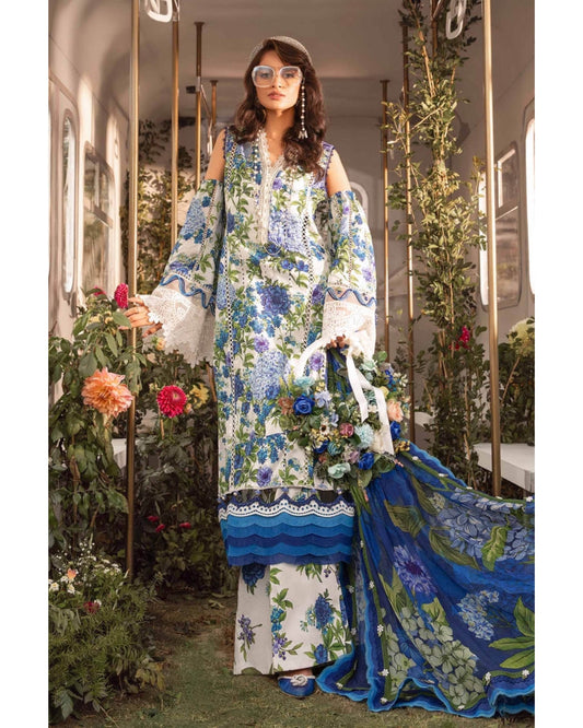 MARIA.B LAWN UNSTITCHED EMB 3PC - City Cloth House