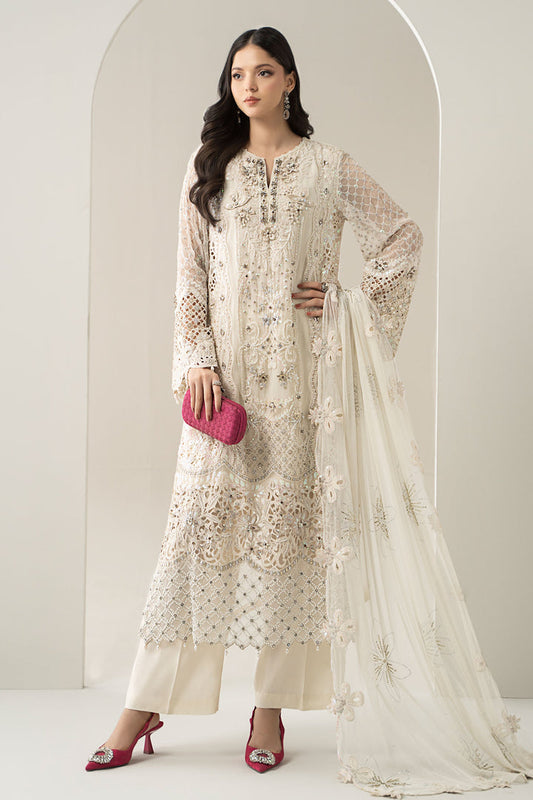 MARIA.B CHIFFON UNSTITCHED EMB SUIT (BDS-30-D7)