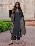 Siah | Emb Unstitched Dhanak 3pc